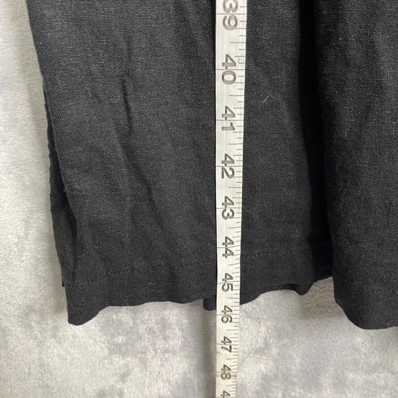 Old Navy Fit & Flare Sleeveless Linen Blend Midi Dress Women L Black Jack Preppy - Picture 9 of 10